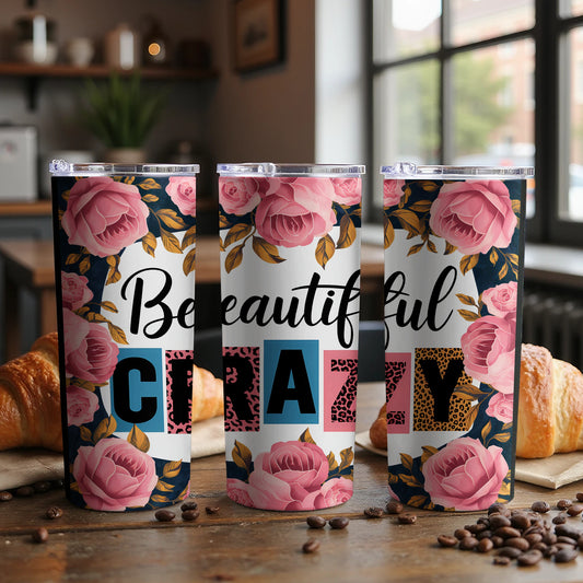 Beautiful Crazy Floral Design Tumbler product