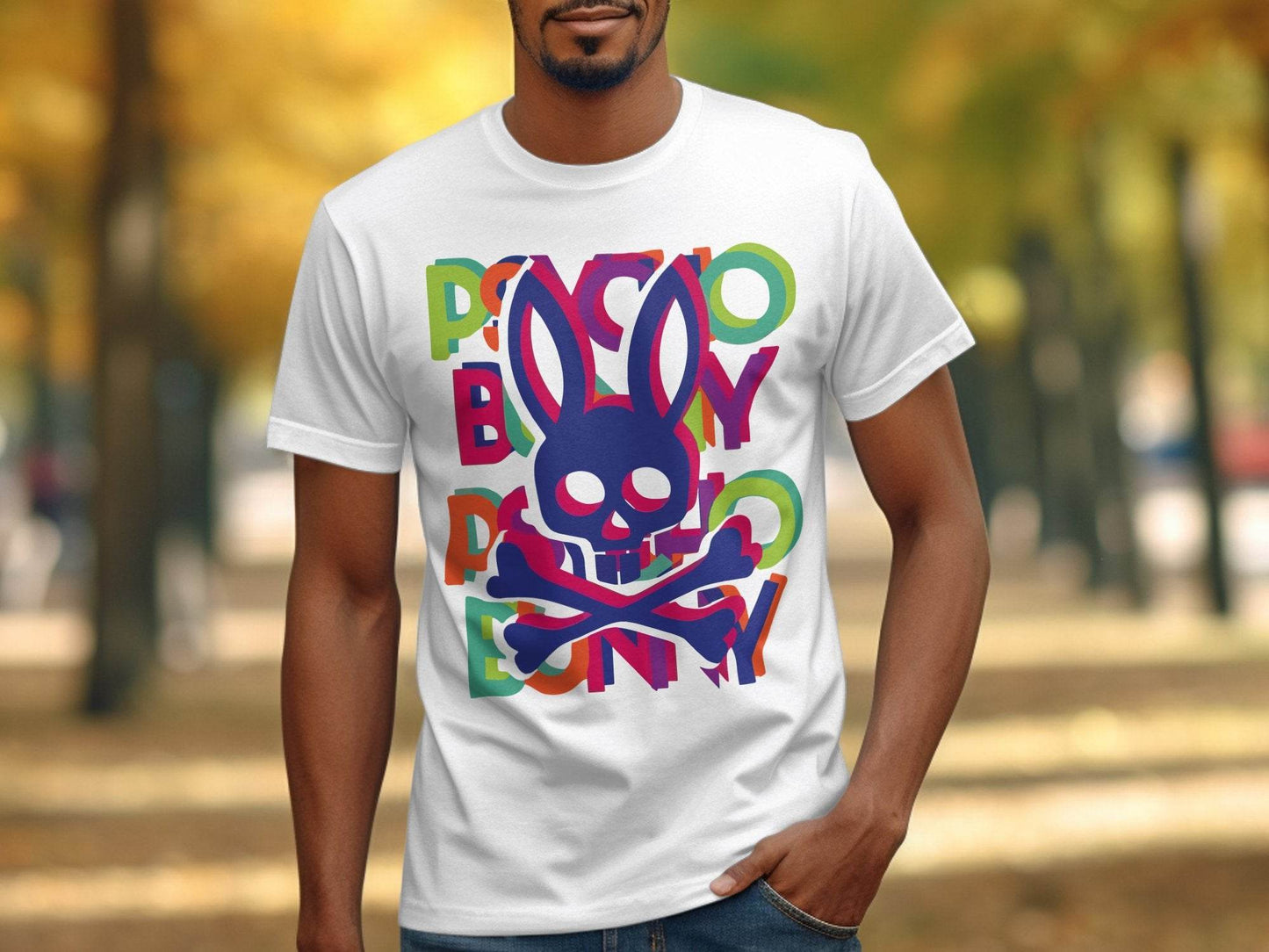 Bold and Colorful Design with Rabbit Skull T-Shirt - Design & Vybe