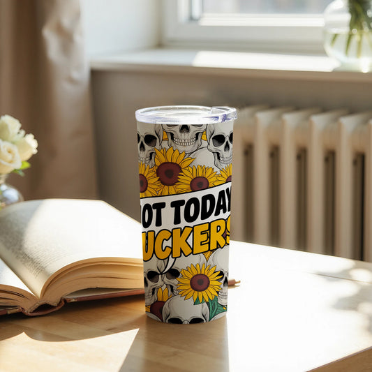Not Today Fucker Sunflowers Skull Insulated Tumbler product type