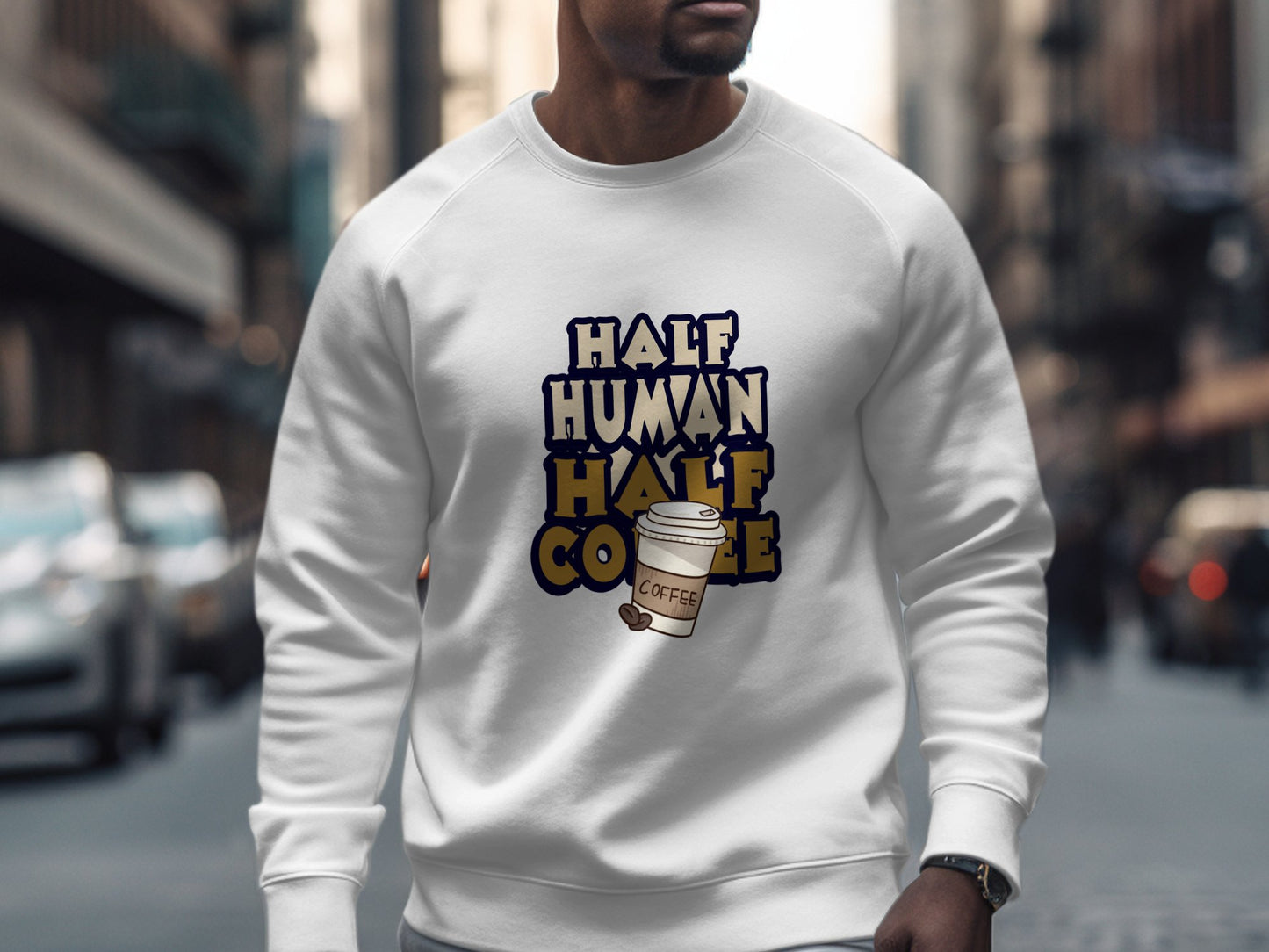 Half Human Half Coffee Graphic Sweatshirt product type