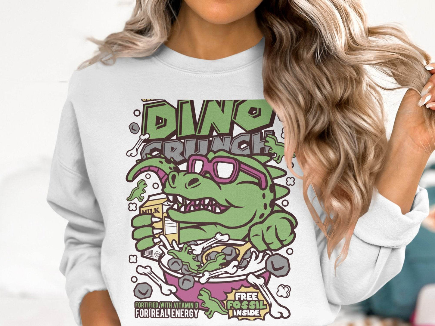Dinosaur Cereal Crunch Tee for Fun Sweater - Design & Vybe