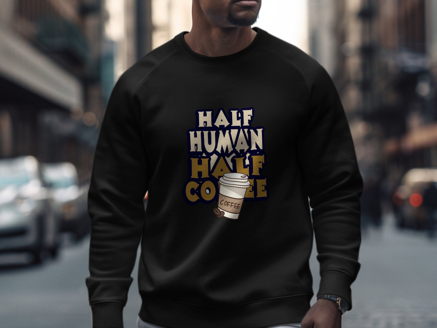 Half Human Half Coffee Stylish Graphic Sweatshirt product