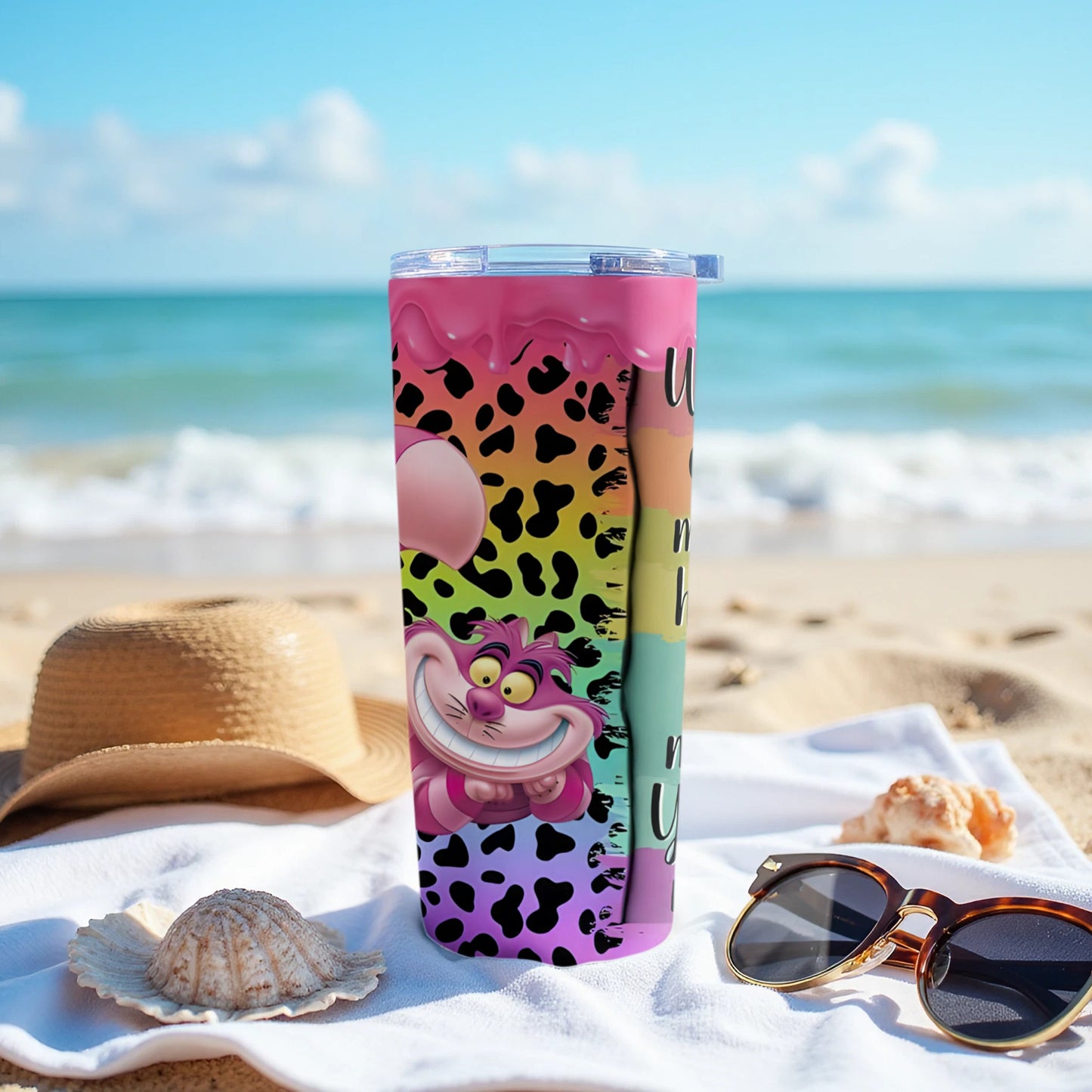 Colorful Cheshire Cat Insulated Traveler Tumbler Cup product