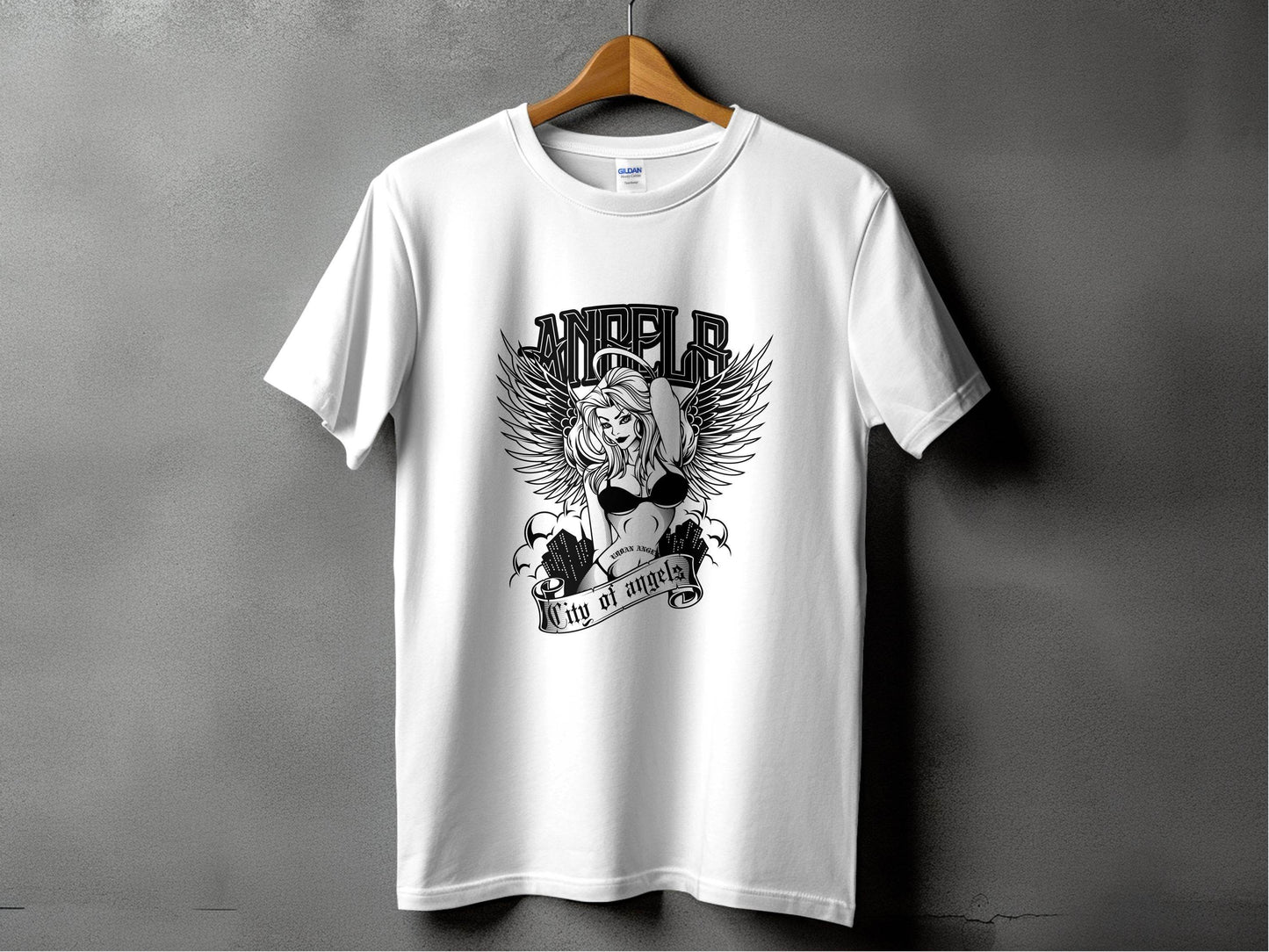 Angel in Urban City Design Printed Graphic T-Shirt - Design & Vybe