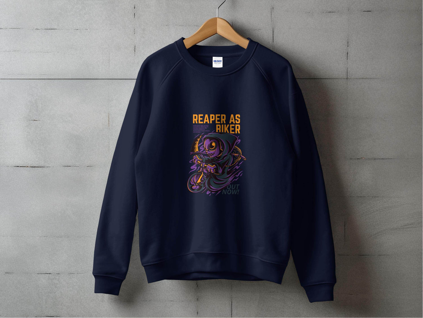 Reaper As Biker Death Riding Motorcycle Graphic Sweater - Design & Vybe
