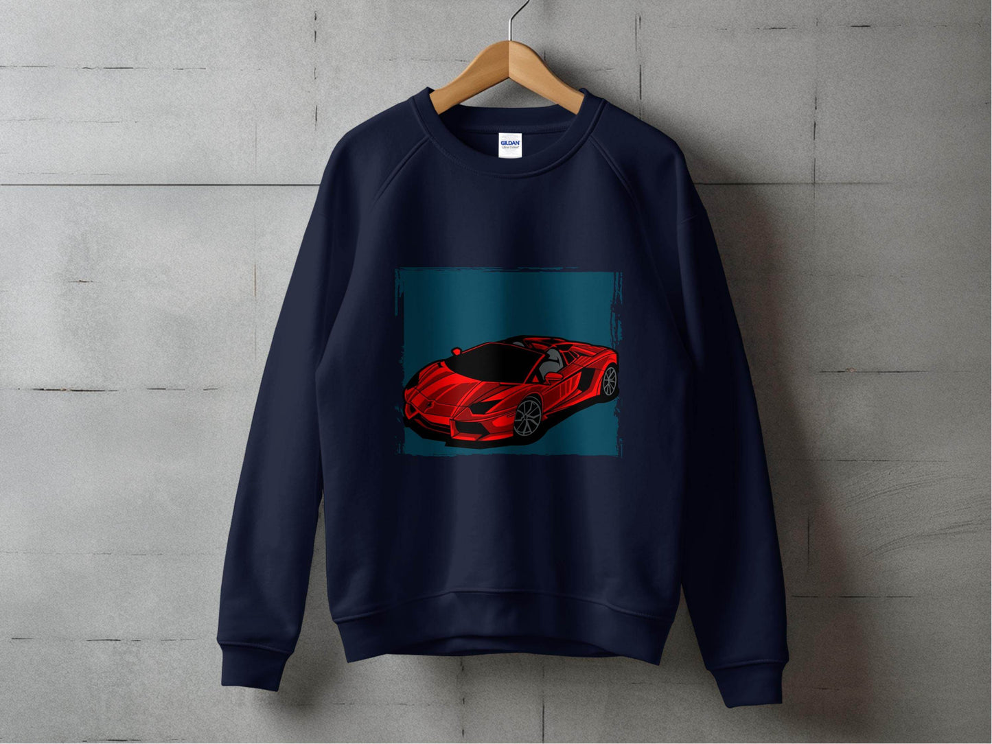 Bold Red Supercar Print Graphic Sweater - Design & Vybe