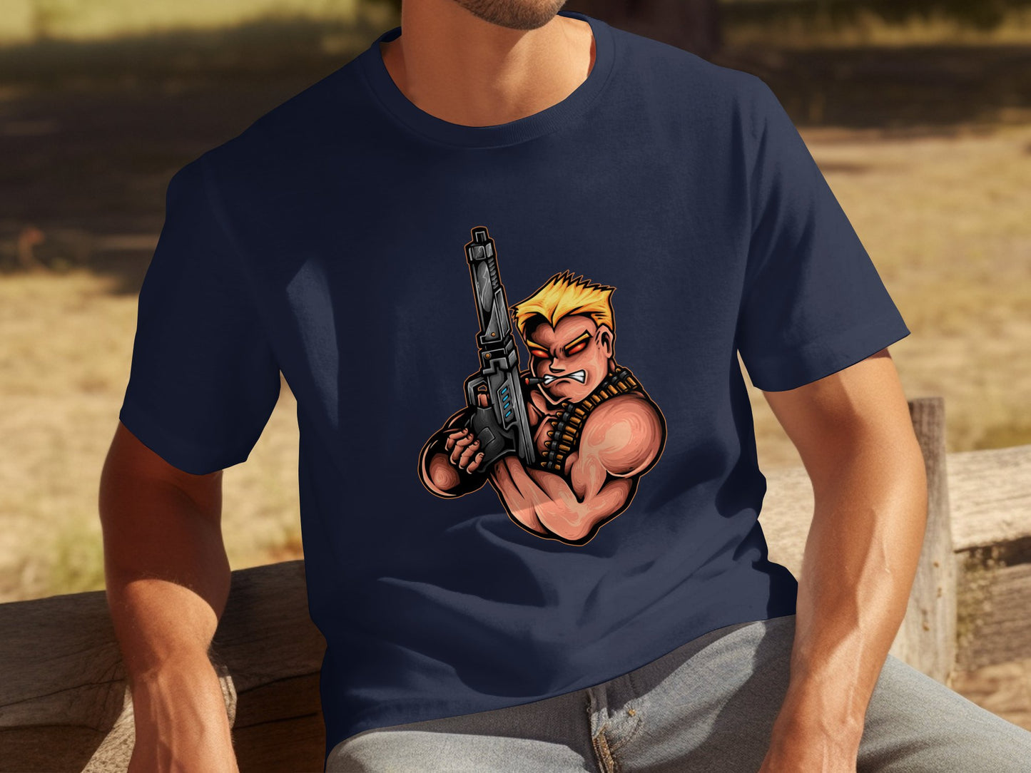 Bold Cartoon Action Hero Graphic T-Shirt product