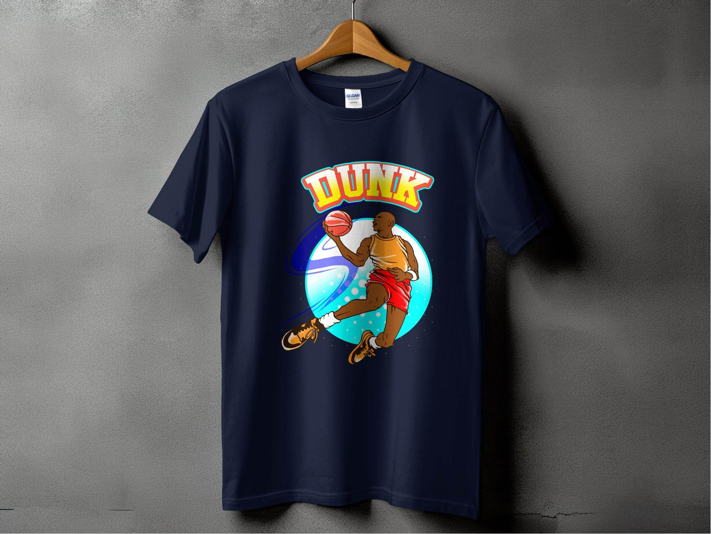 Vibrant Basketball Dunk Graphic Sports T-Shirt - Design & Vybe