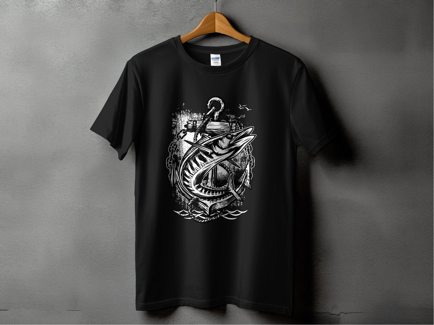 Vintage Nautical Anchor Fish Graphic Tee product type