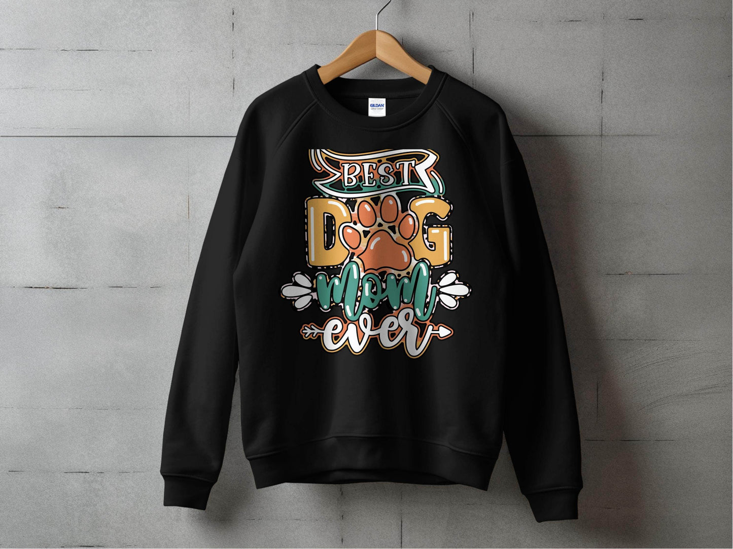 Best Dog Mom Ever Pet Paw Print Design Graphic Sweater - Design & Vybe