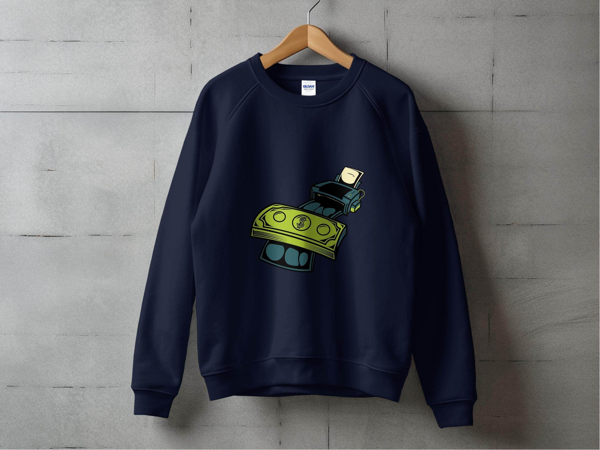 Eye-Catching Cash Printing Money Graphic Sweater - Design & Vybe