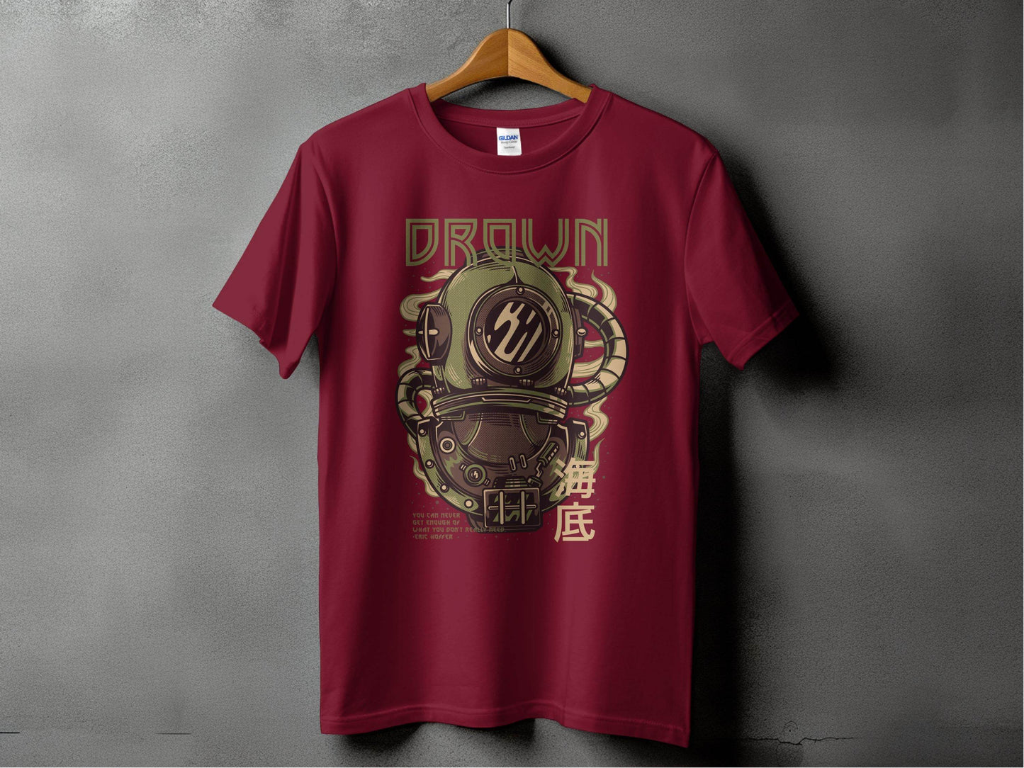 Drown Underwater Helmet Design Cool Graphic T-Shirt - Design & Vybe