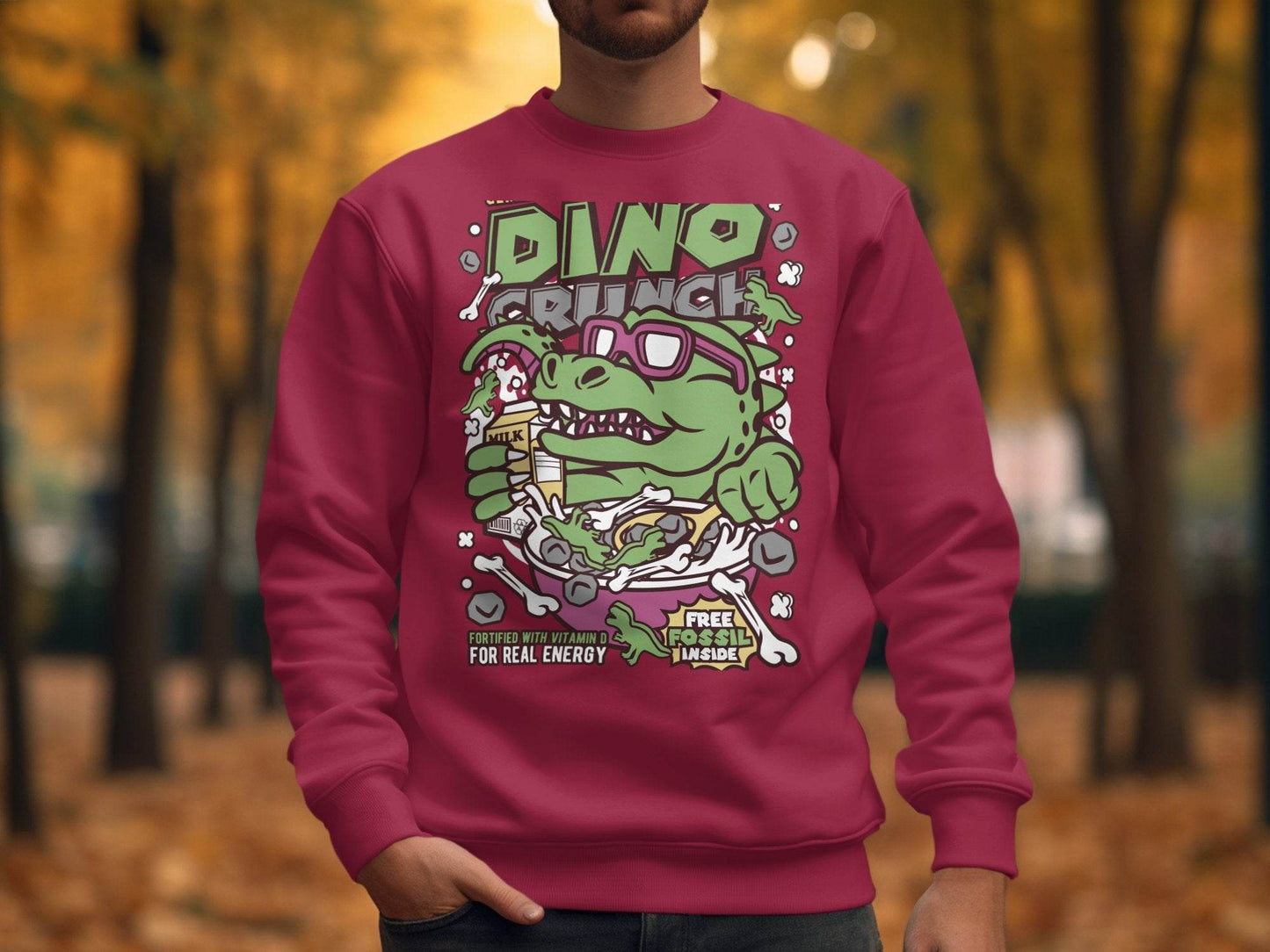Dinosaur Cereal Crunch Tee for Fun Sweater - Design & Vybe