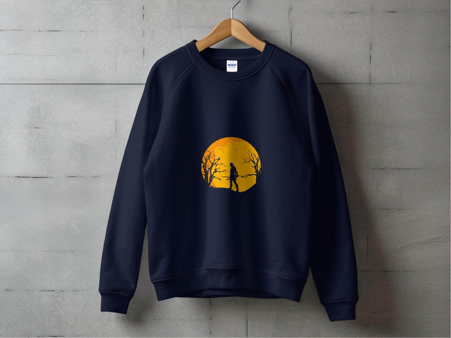 Silhouette Knight Under Yellow Moon Unique Style Sweater - Design & Vybe