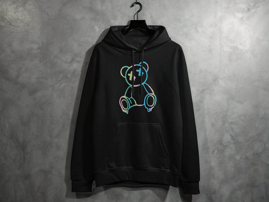 Colorful Abstract Bear Dead Eyes Graphic Design Hoodie - Design & Vybe
