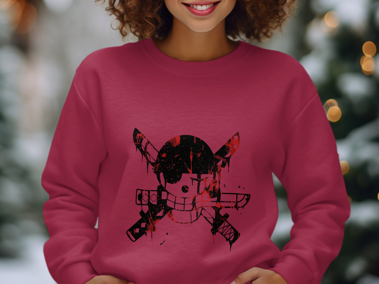 Anime Skull Graphic Printed Sweatshirt product