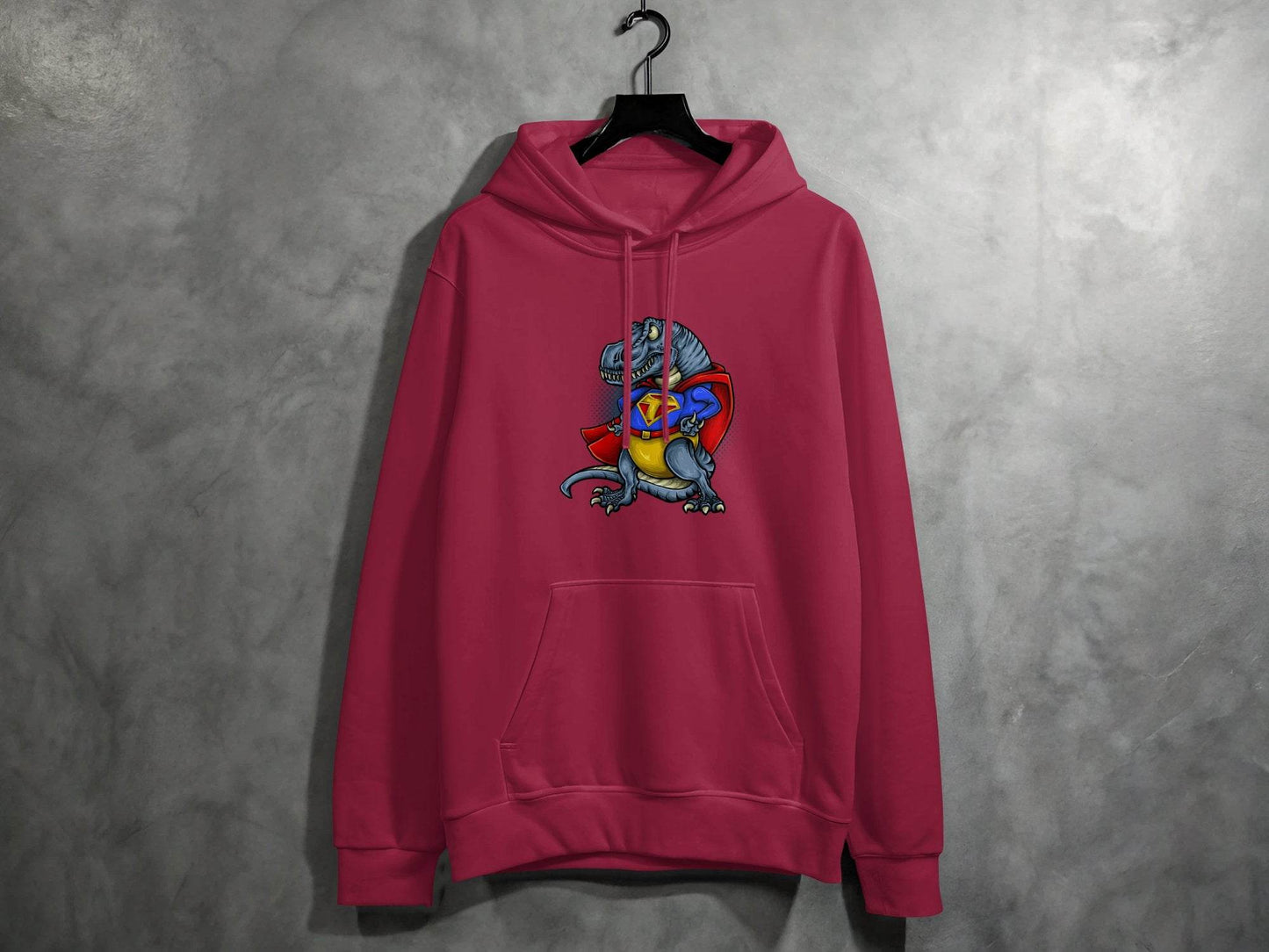 Superhero Dinosaur with Cap and Suit Design Hoodie - Design & Vybe