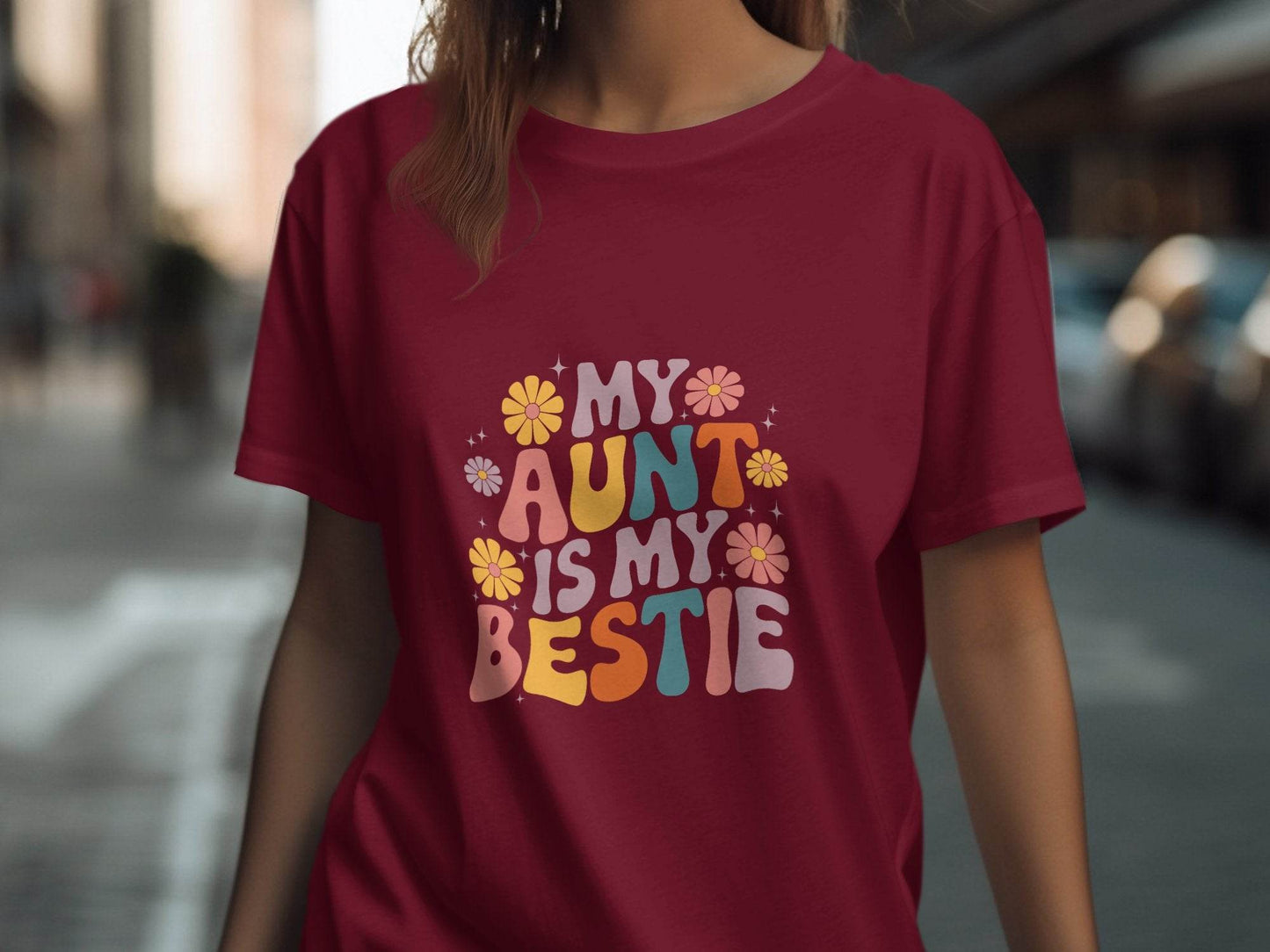 My Aunt is My Bestie Floral Design Graphic T-Shirt - Design & Vybe