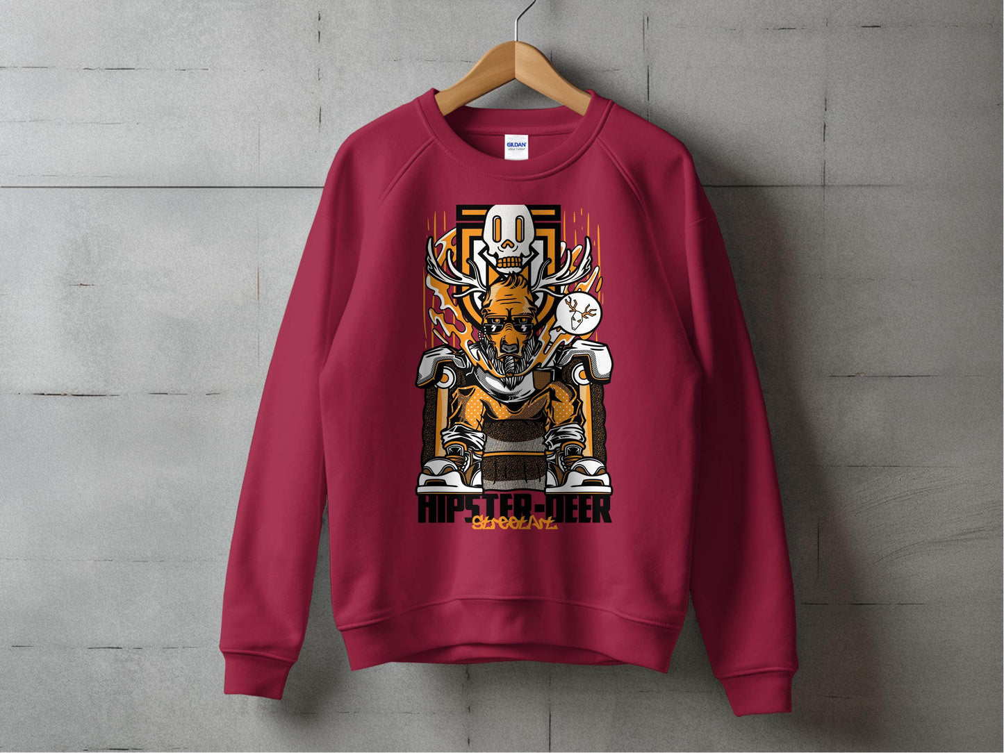 Hipster Deer Street Art Graphic Design For Casual Sweater - Design & Vybe