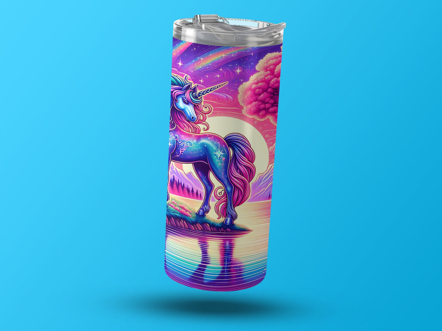Colorful Vibrant Unicorn Design Travel Tumbler product
