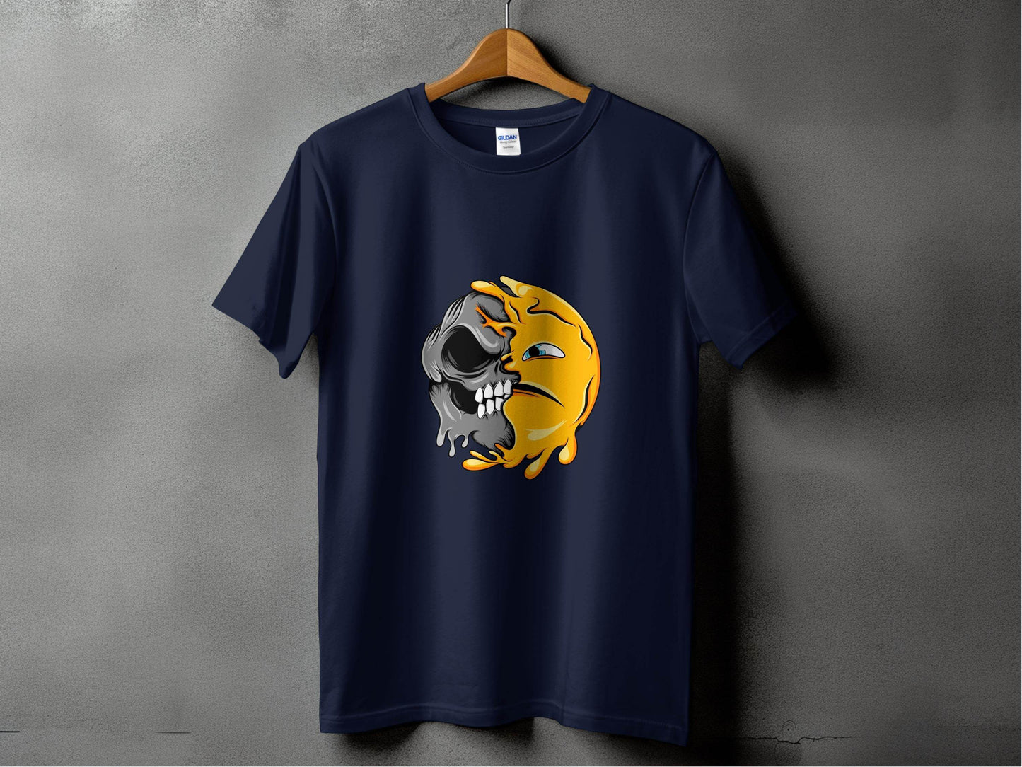 Half Skull Half Sun Design Graphic Art Cool Print T-Shirt - Design & Vybe
