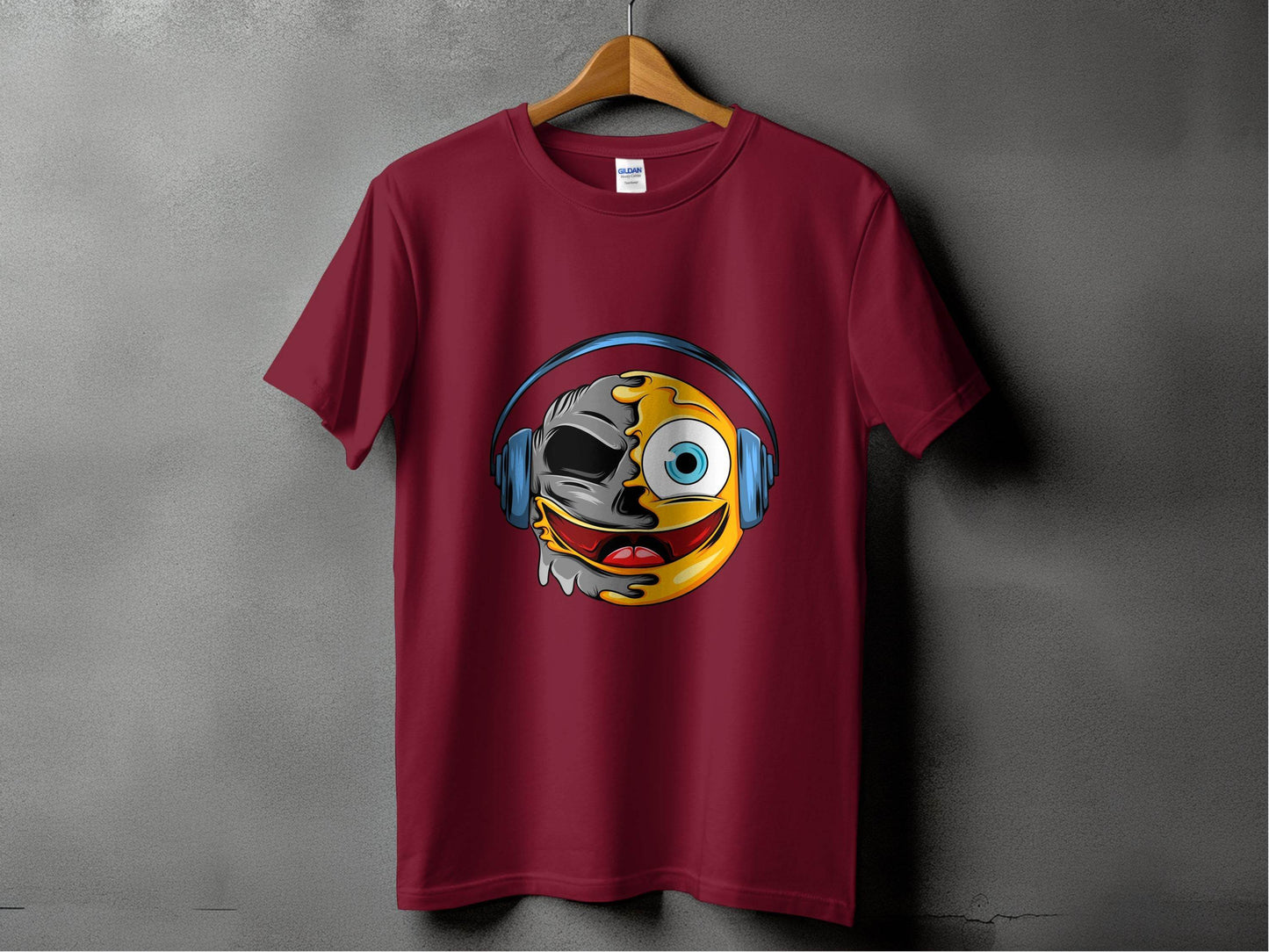 Bold Expression Headphones Smiley Graphic T-Shirt - Design & Vybe