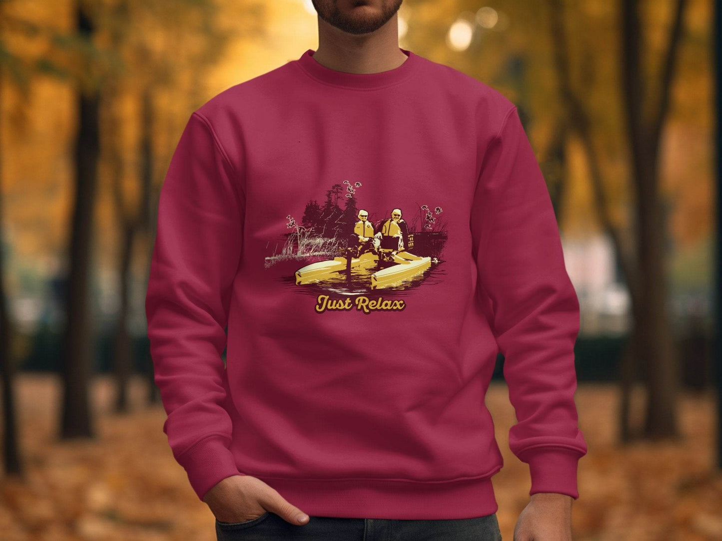 Just Relax Nature Scene Graphic Sweater - Design & Vybe