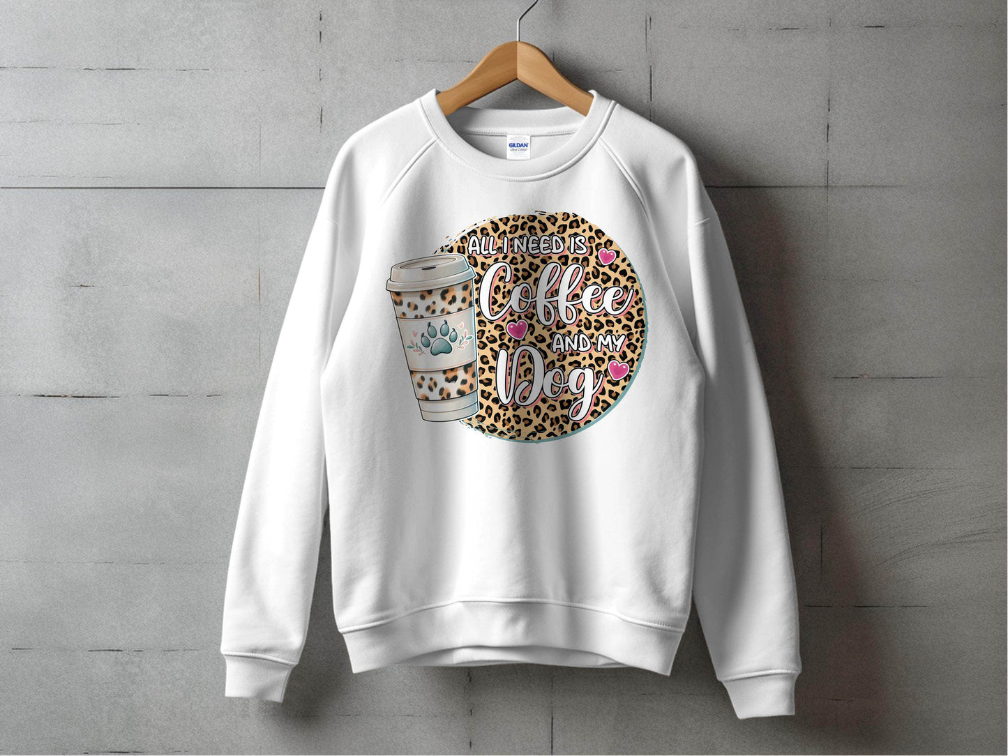 All I Need Is Coffee and My Dog Funny Quote Sweater - Design & Vybe