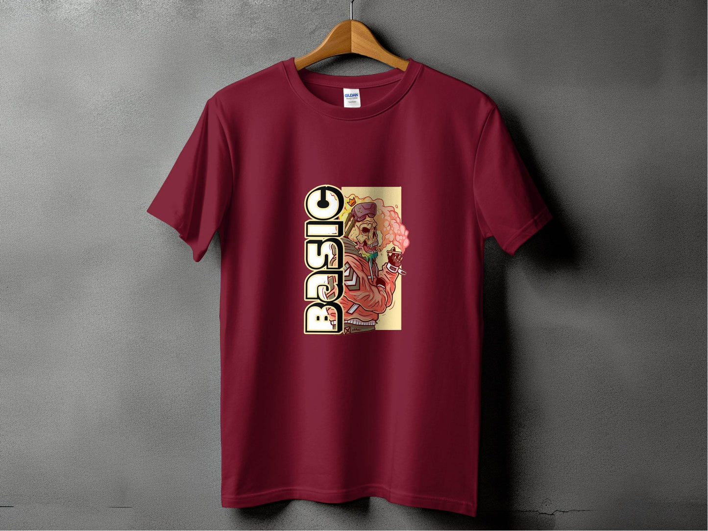 Basic Smoking Skeleton in VR Headset and Crown T-Shirt - Design & Vybe
