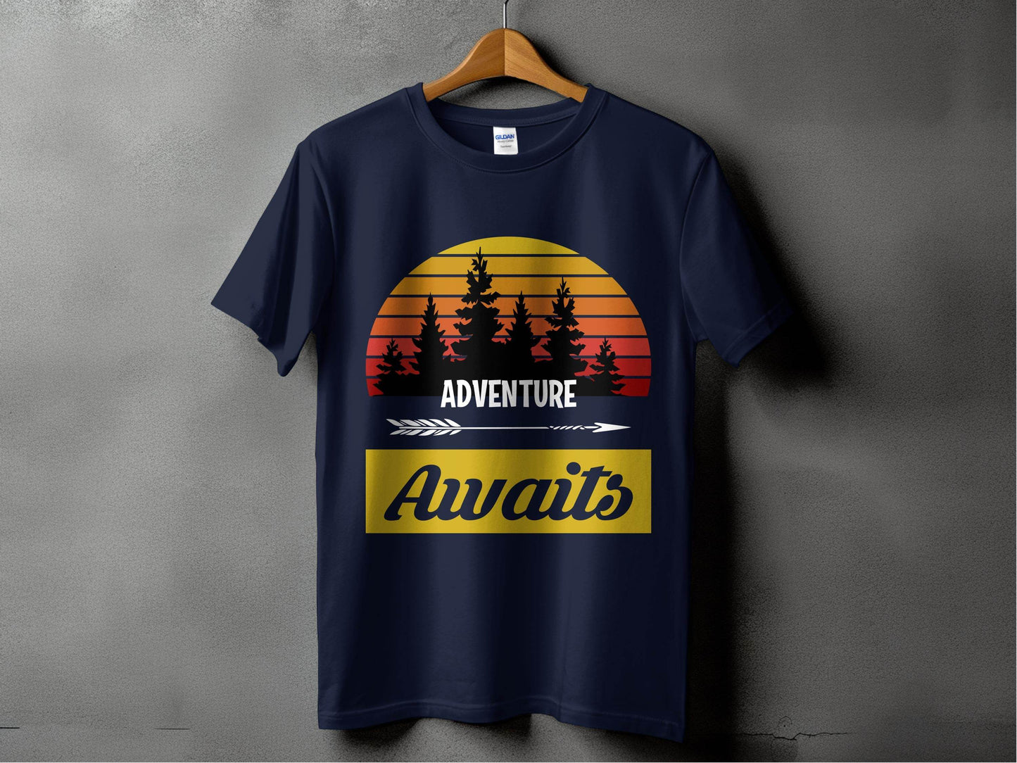 Adventure Awaits Graphic Sunset Design T-Shirt - Design & Vybe