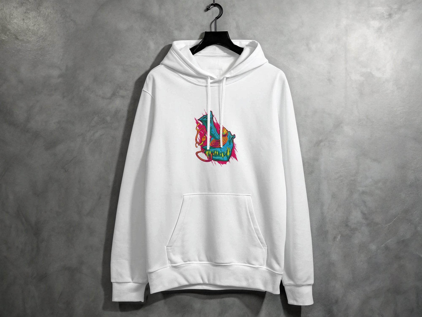 Cyberpunk Monster with Plug and Eyeball Graphic Hoodie - Design & Vybe