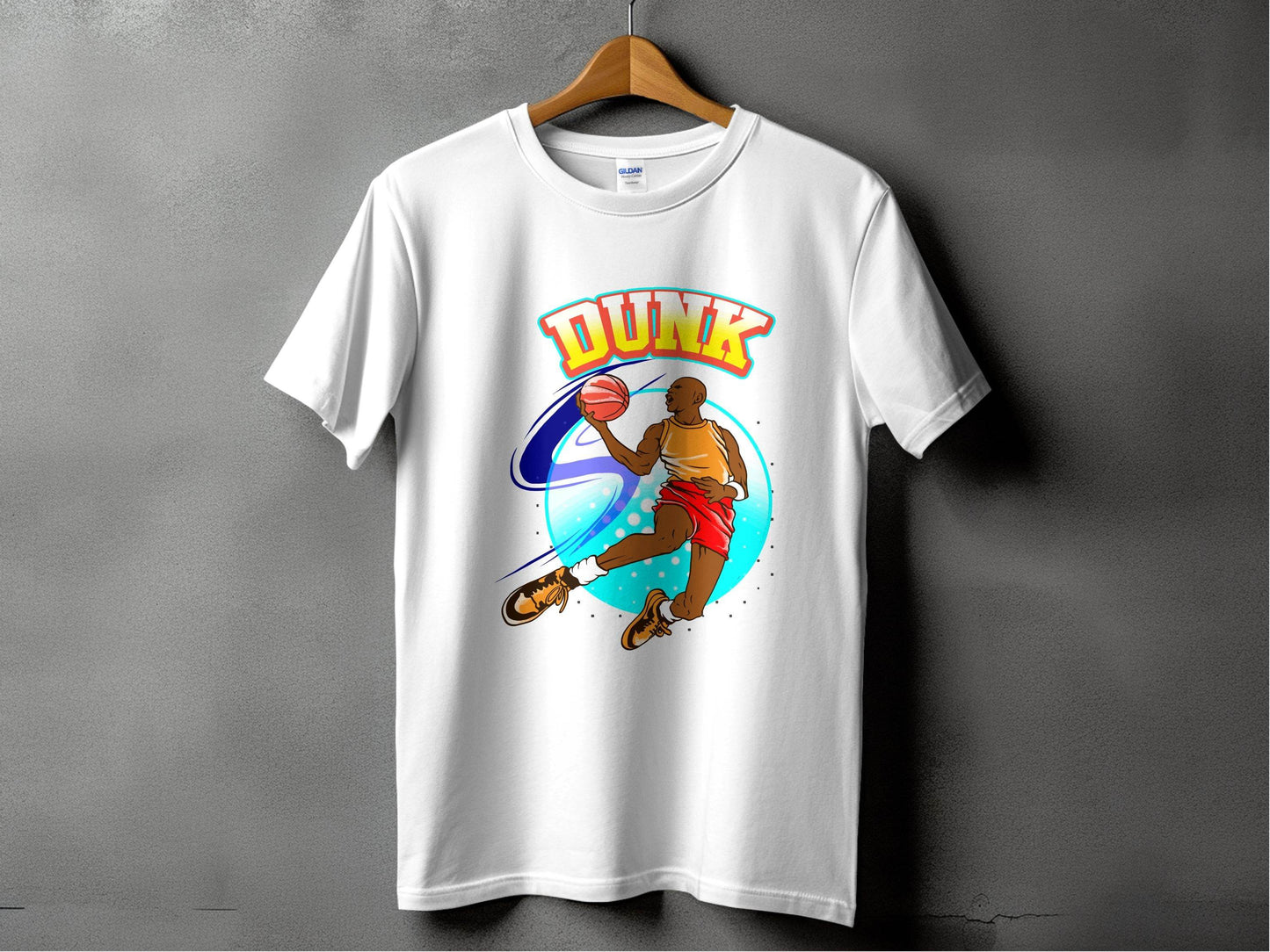 Vibrant Basketball Dunk Graphic Sports T-Shirt - Design & Vybe