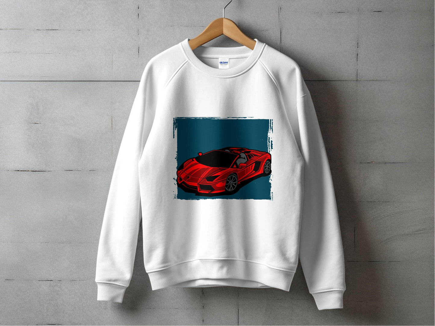Bold Red Supercar Print Graphic Sweater - Design & Vybe