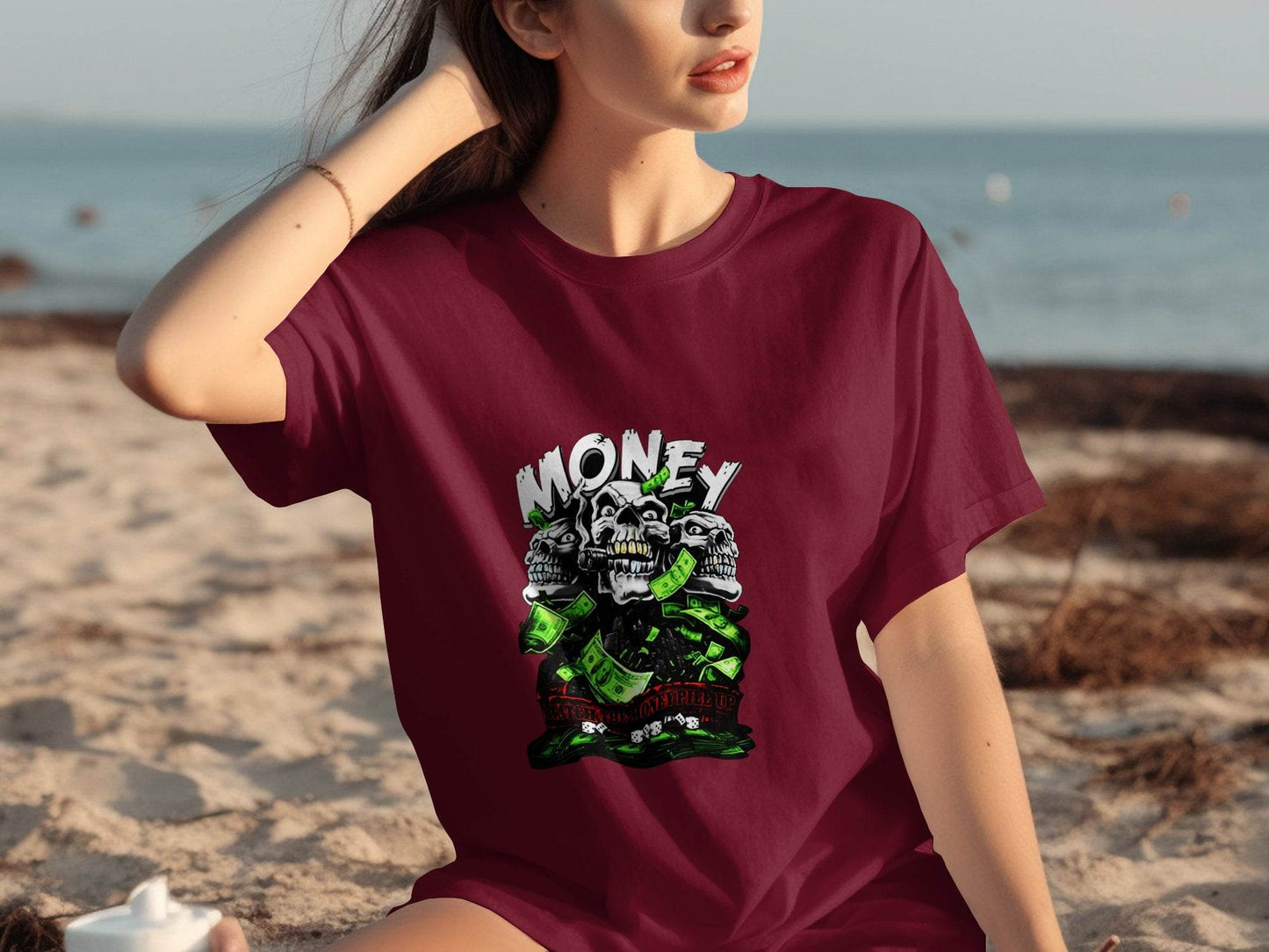 Watch The Money Pile Up Skull Casino Gambling T-Shirt - Design & Vybe