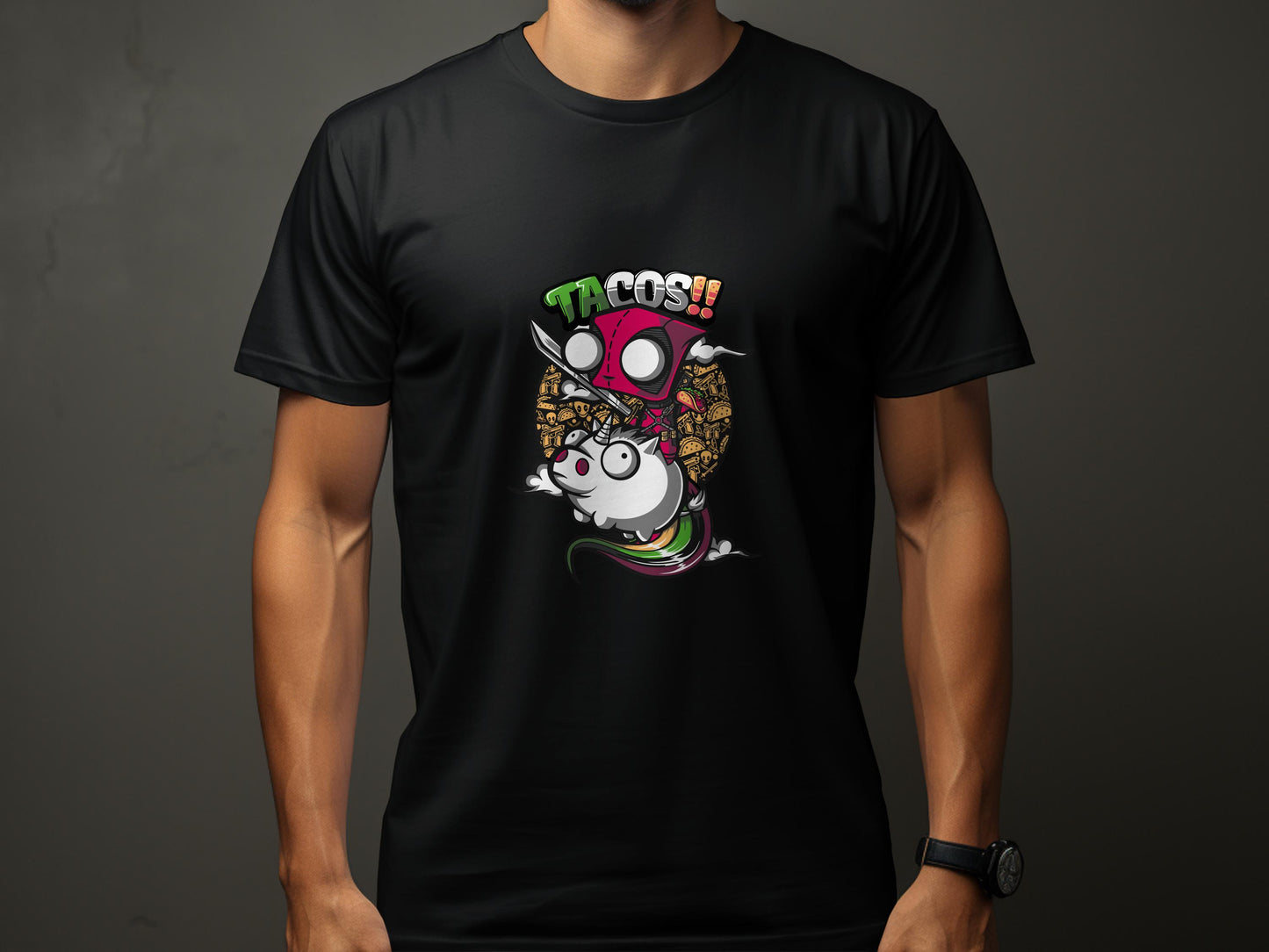 Tacos Fun Cartoon Graphic Novelty T-shirt product type