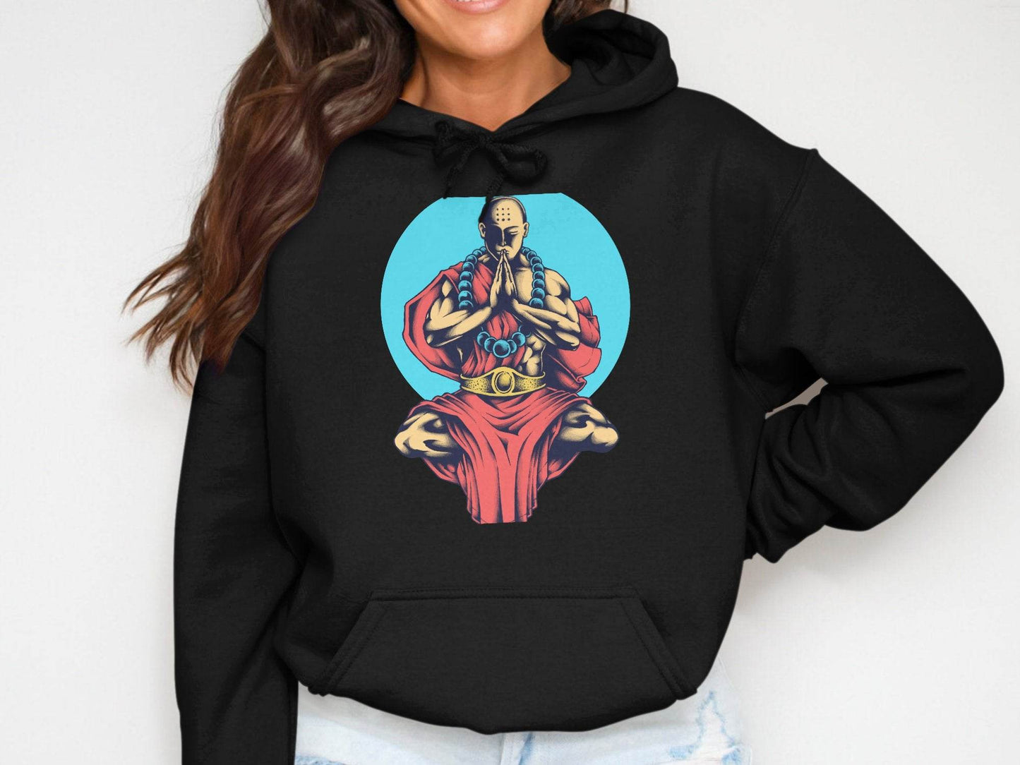 Inner Peace Meditating Monk Art Comfort Hoodie - Design & Vybe