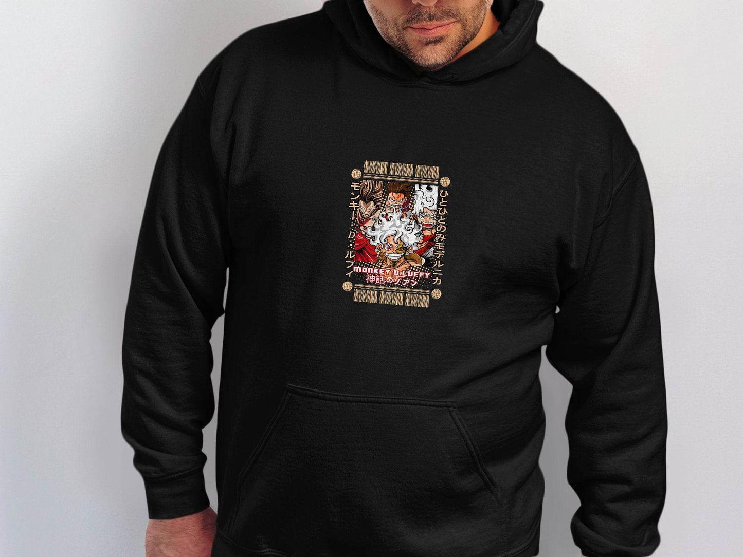 Three Poses Monkey D Luffy Character Anime Inspired Hoodie - Design & Vybe
