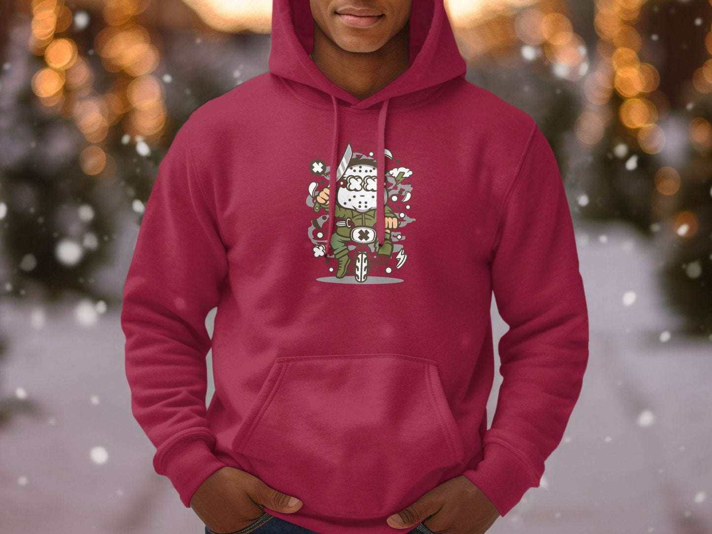 Cartoon Character on Tricycle Illustration Graphic Hoodie - Design & Vybe