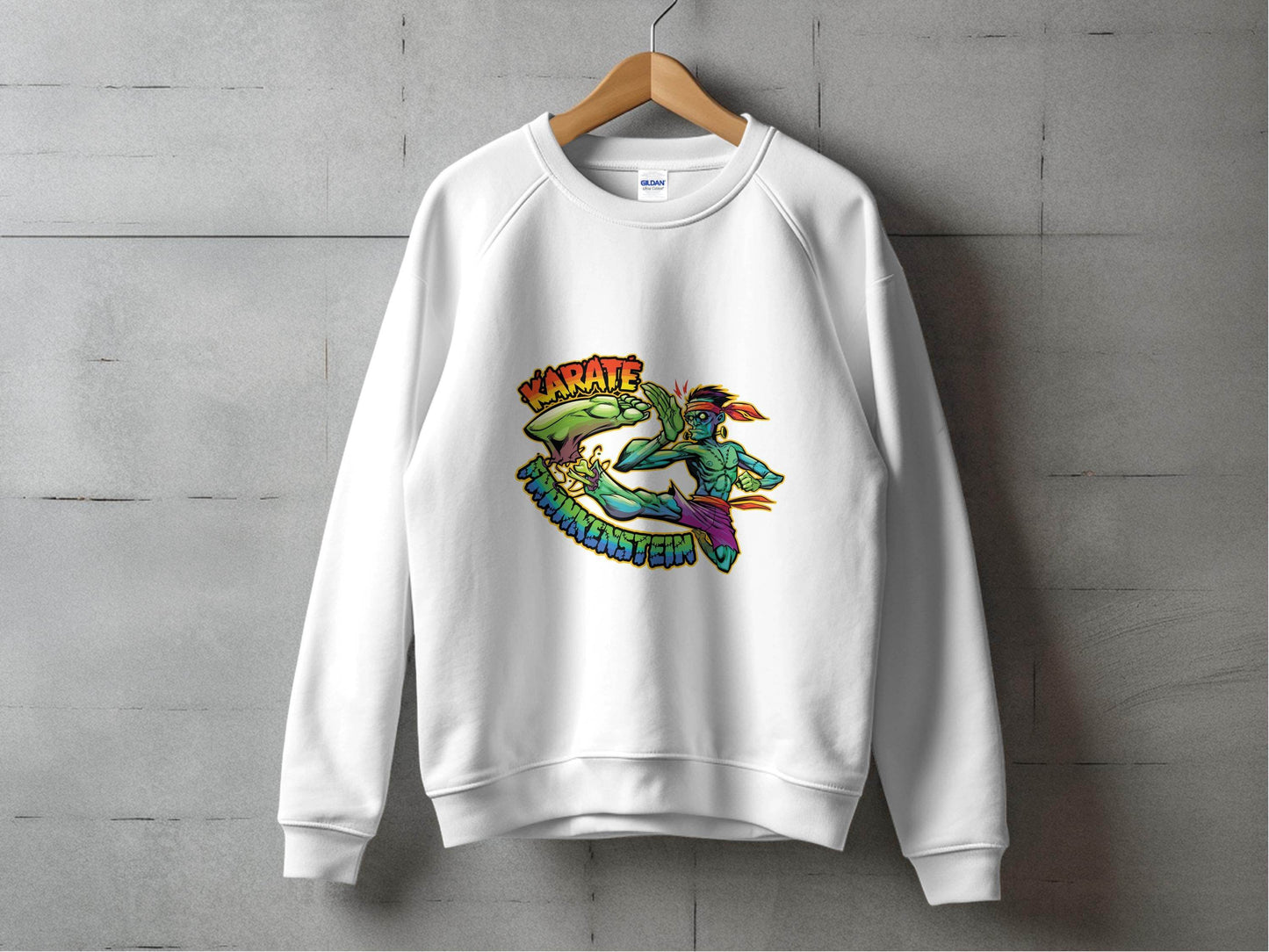 Karate Frankenstein Zombie Monster Funny Halloween Sweater - Design & Vybe