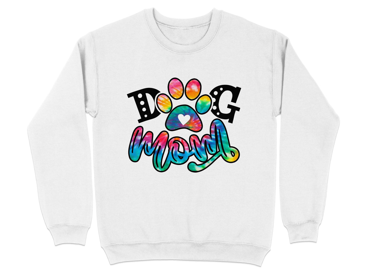 Dog Mom Paw Print Tie Dye Style Cute Graphic Design Sweater - Design & Vybe