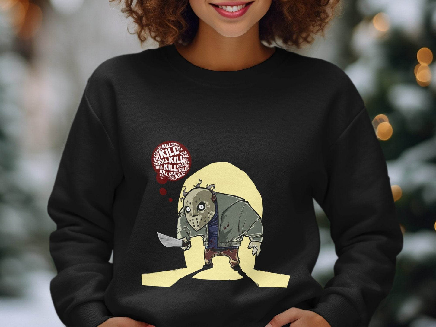 Jason Voorhees Kill Thoughts Friday Horror Movie Sweater - Design & Vybe