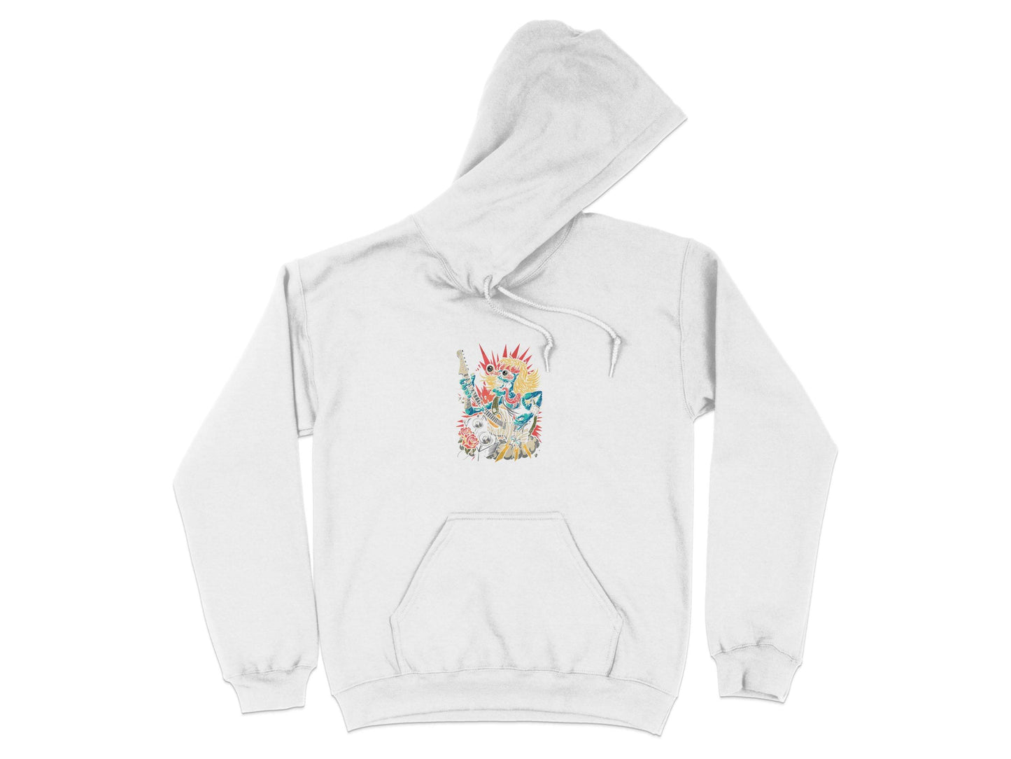 Rock and Roll Zombie Plays Guitar Artwork Hoodie - Design & Vybe