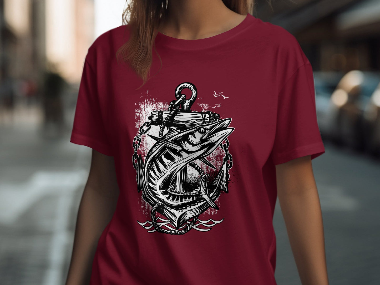 Vintage Fish Anchor Graphic T-Shirt product
