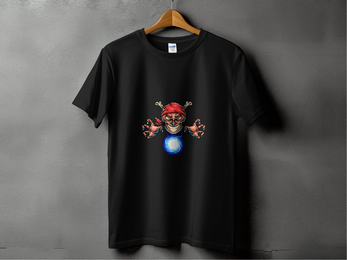 Pirate Skull With Claws And Fire Graphic Art T-Shirt - Design & Vybe