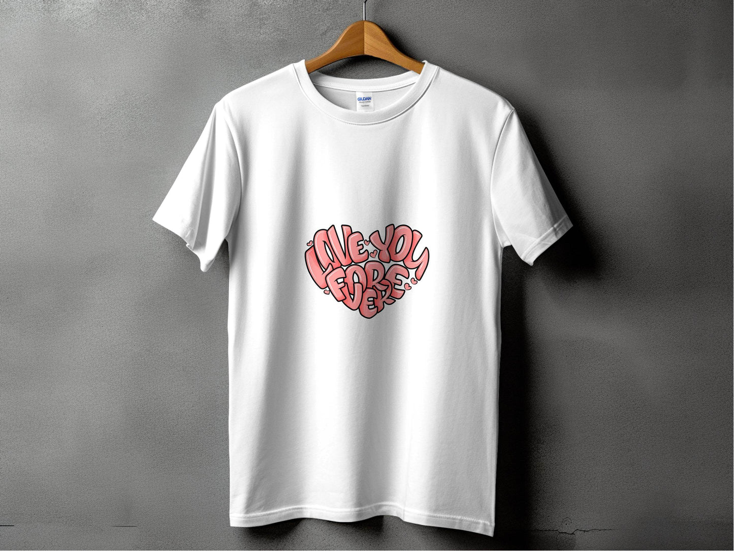 Love You Forever Heart Graphic Valentine's Day T-Shirt - Design & Vybe