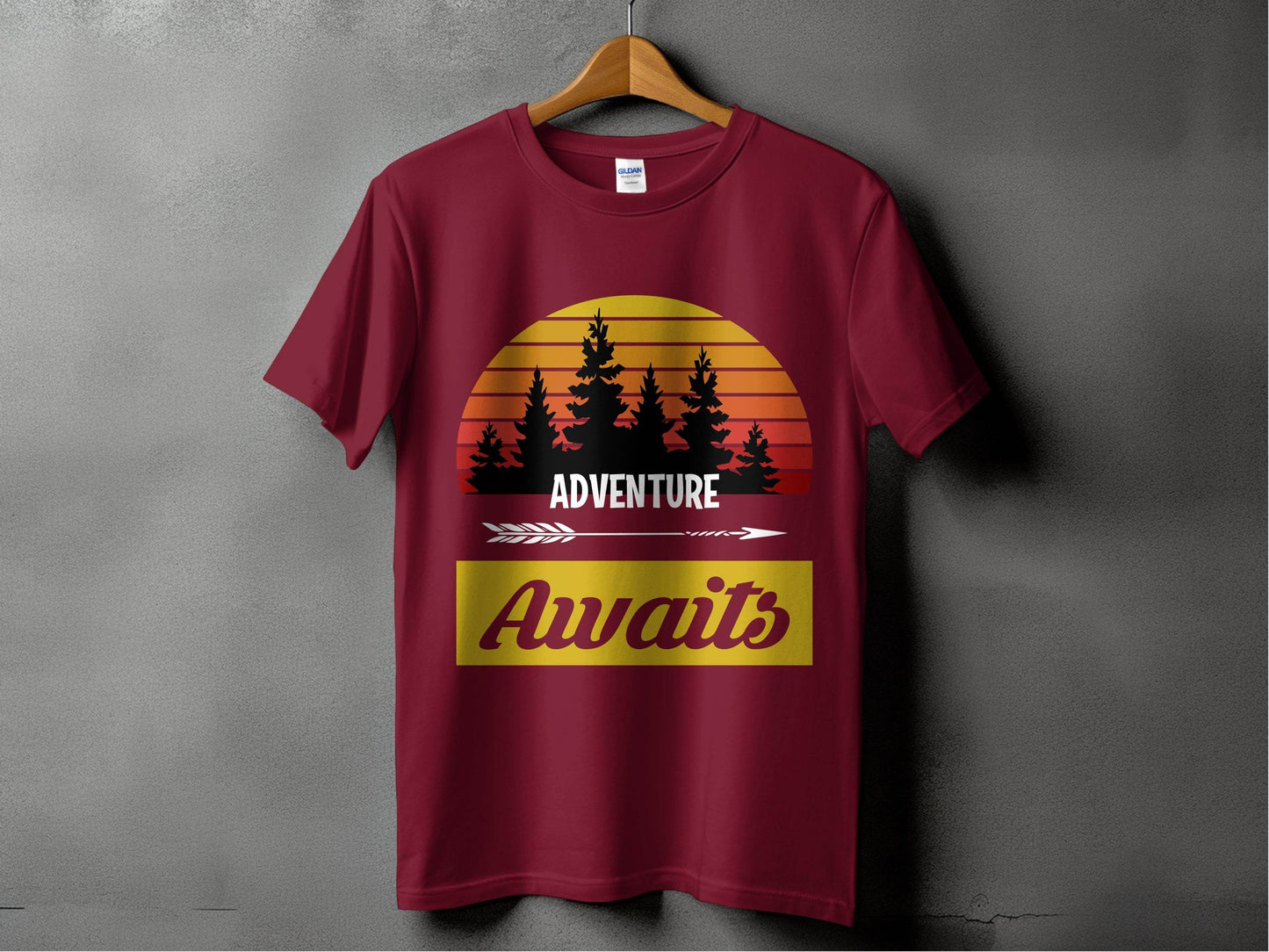 Adventure Awaits Graphic Sunset Design T-Shirt - Design & Vybe