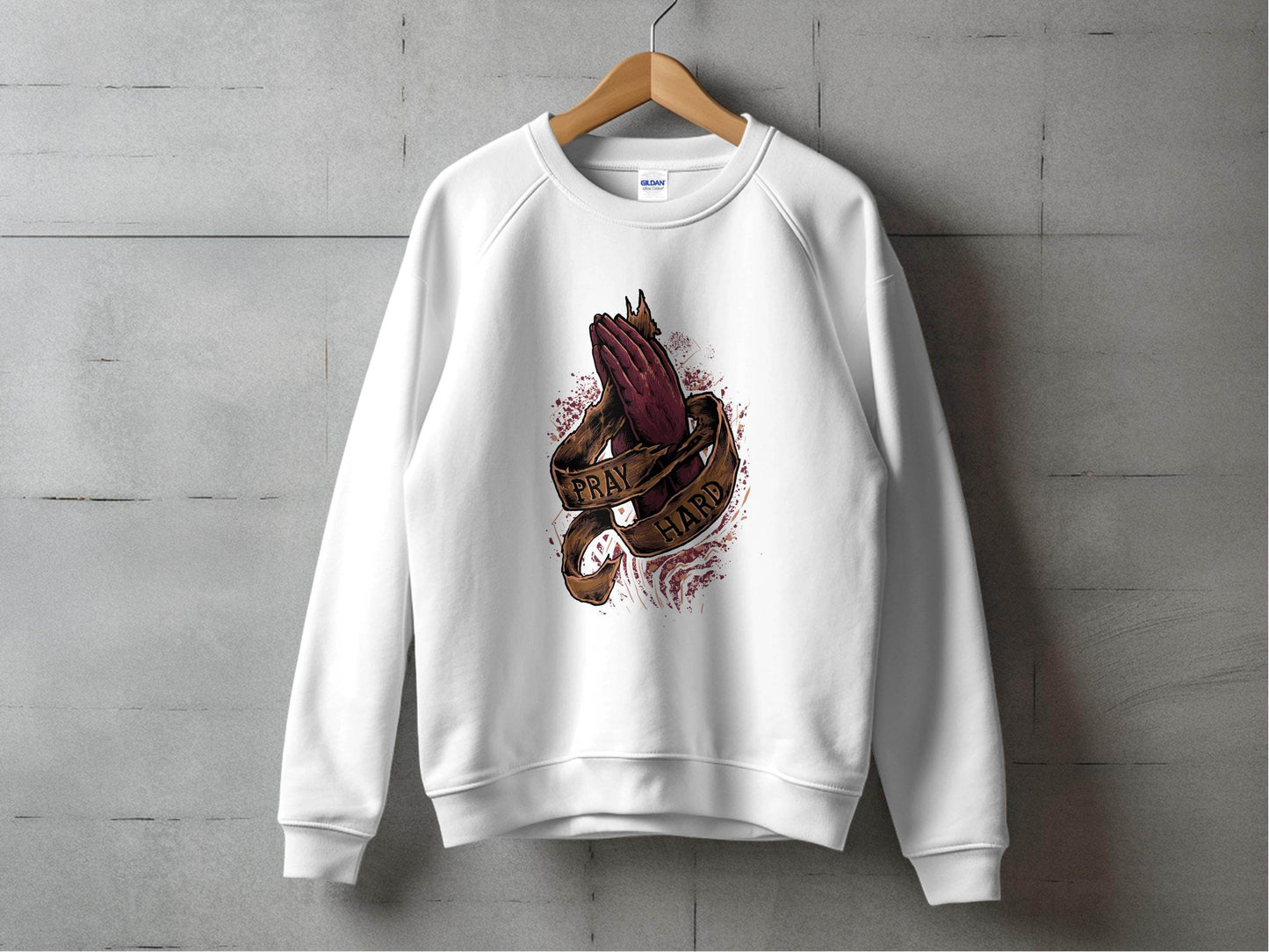Pray Dark Hard Graphic Design Sweater - Design & Vybe