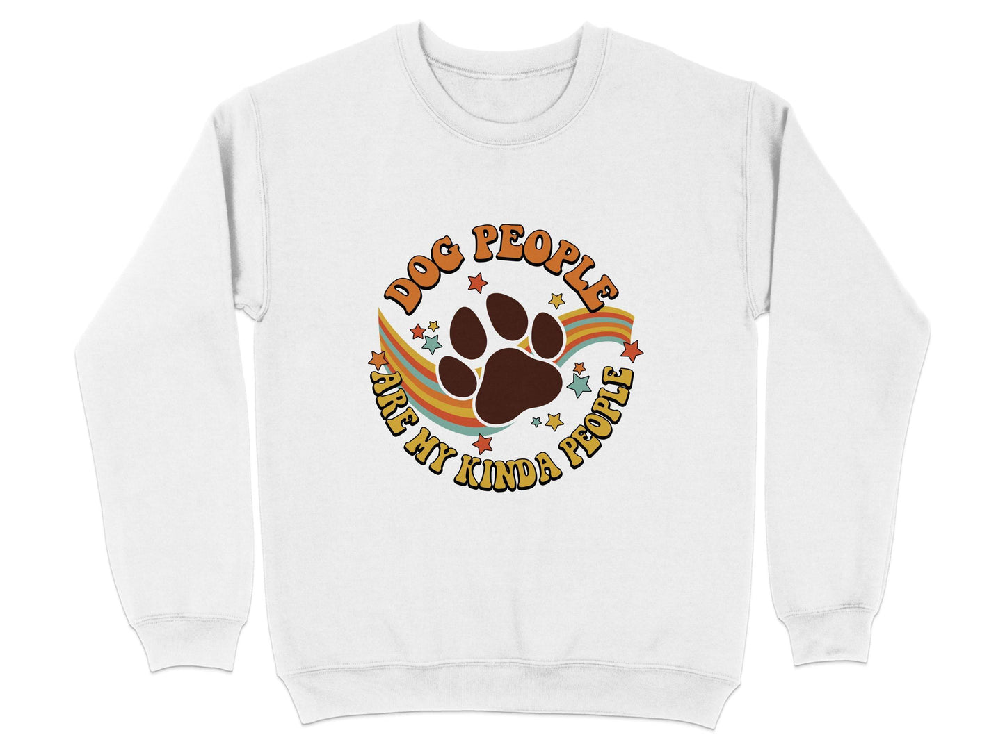 Dog People Are My Kinda People Retro Style Dog Paw Sweater - Design & Vybe