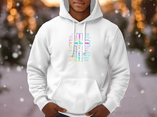 Let Me Tell You About About My Jesus Colorful Graphic Hoodie - Design & Vybe