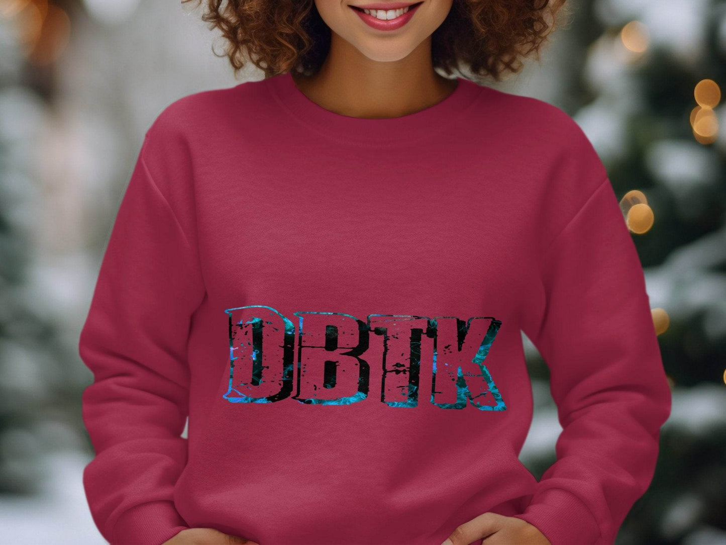 Blue Floral DBCK Letters Artistic Design Sweater - Design & Vybe
